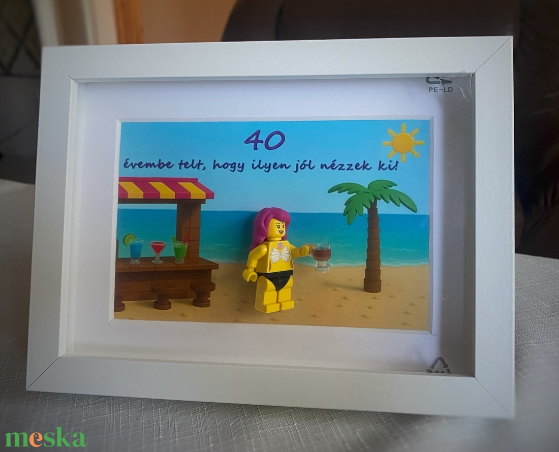 Születésnapi LEGO kép (13x18cm) - otthon & életmód - dekoráció - kép & falikép - képkeret - Meska.hu