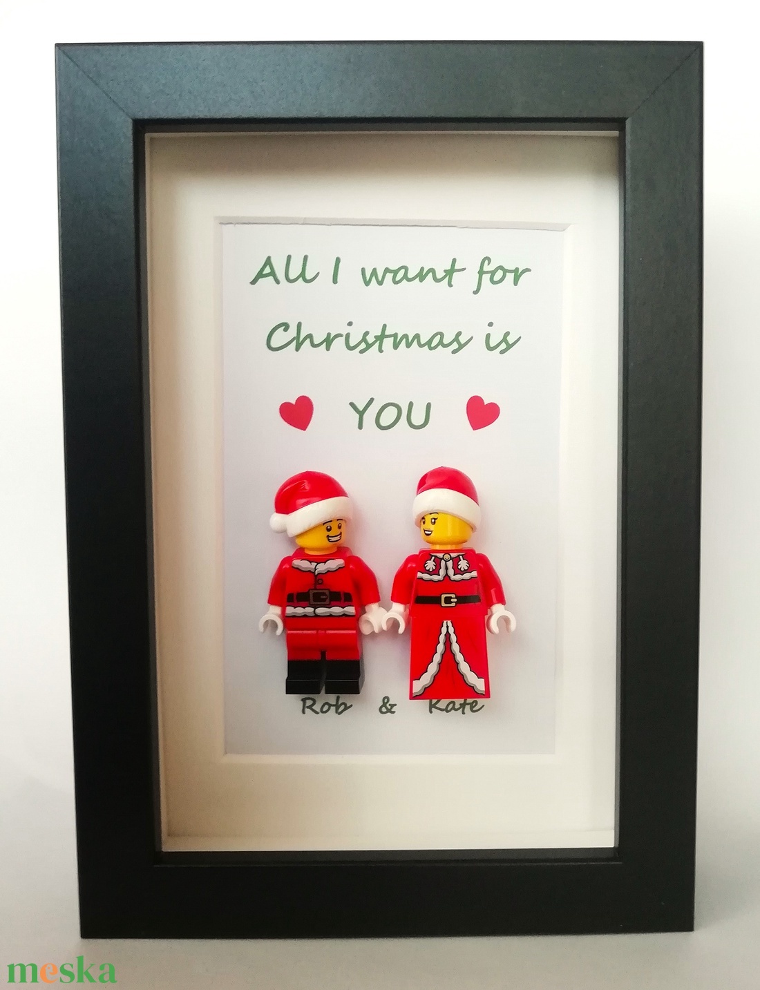 Karácsonyi kép személyre szabható LEGO figurákból (10 cm x 15 cm) - karácsony - karácsonyi lakásdekoráció - karácsonyi lakásdíszek - Meska.hu