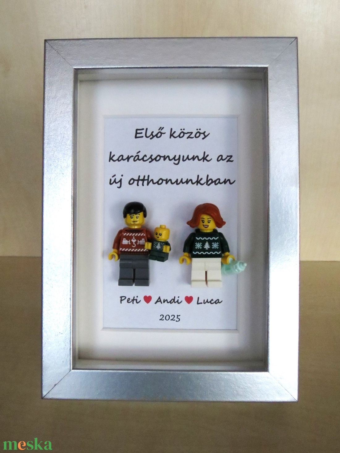Karácsonyi kép személyre szabható LEGO figurákból (10 cm x 15 cm) - karácsony - karácsonyi lakásdekoráció - karácsonyi lakásdíszek - Meska.hu