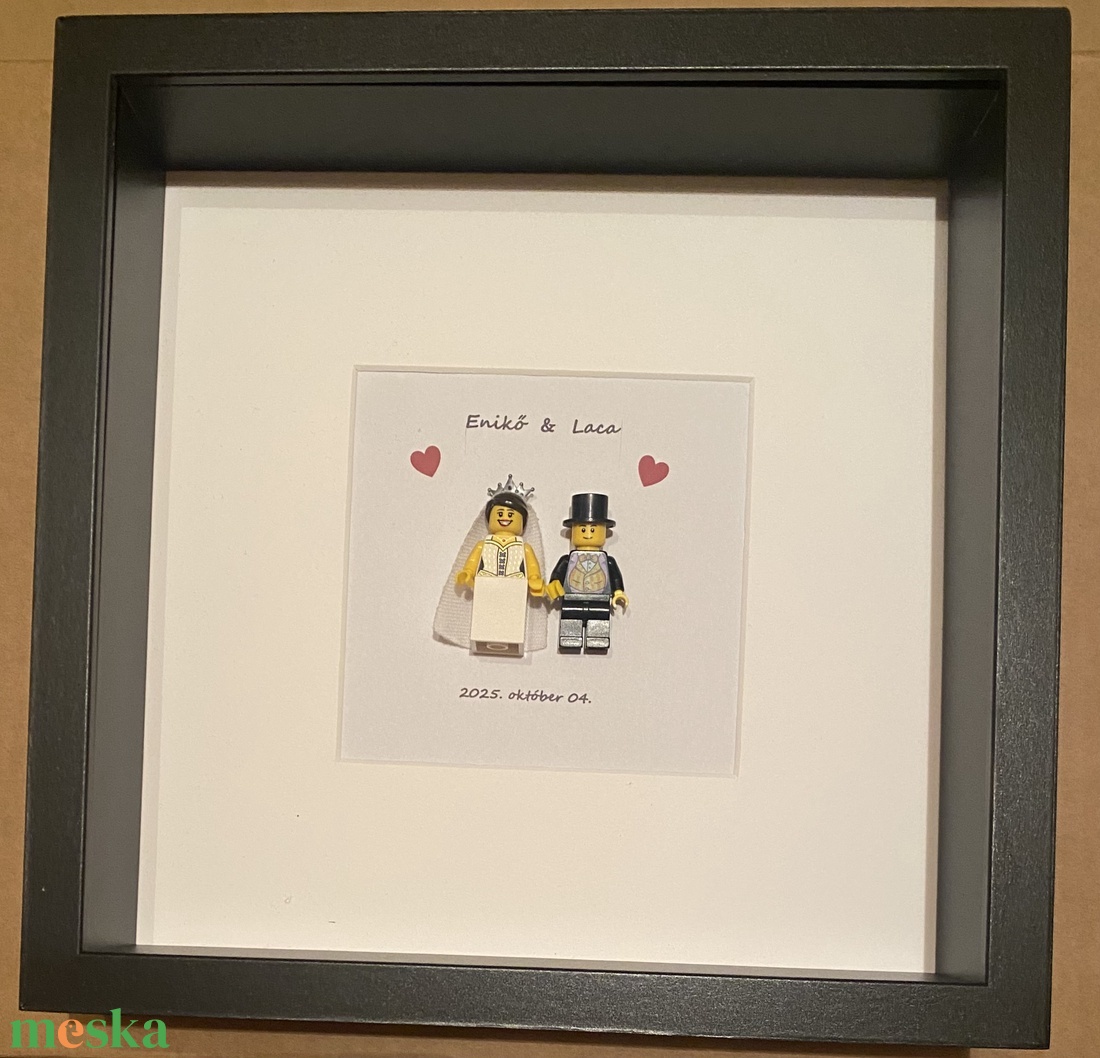 Esküvői kép LEGO� figurákból - esküvő - emlék & ajándék - nászajándék - nászajándék gyűjtők - Meska.hu