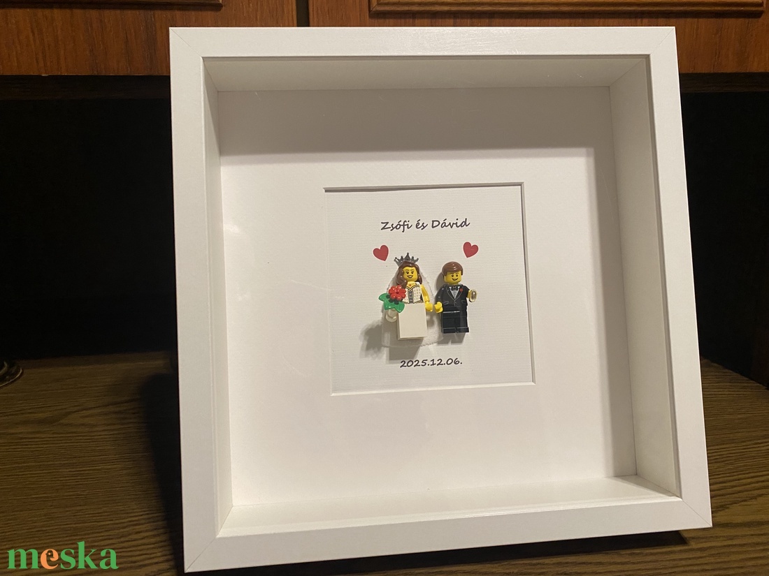 Esküvői kép LEGO� figurákból - esküvő - emlék & ajándék - nászajándék - nászajándék gyűjtők - Meska.hu
