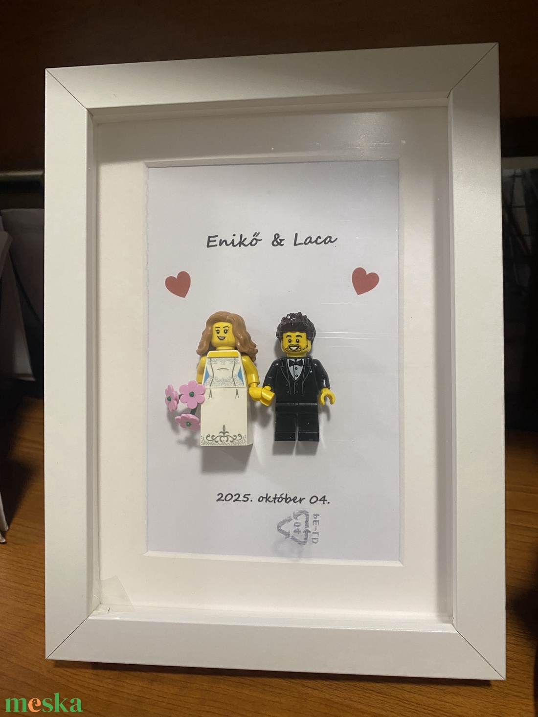 Esküvői kép LEGO� figurákból - esküvő - emlék & ajándék - nászajándék - nászajándék gyűjtők - Meska.hu