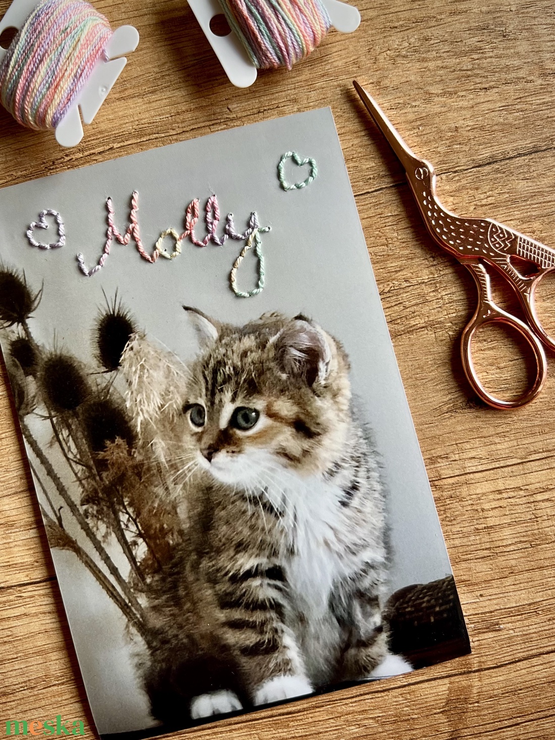 Egyedi fotóhímzés házi kedvenced nevével  - diy (csináld magad) - szabásminta, útmutató - hímzés minta - Meska.hu