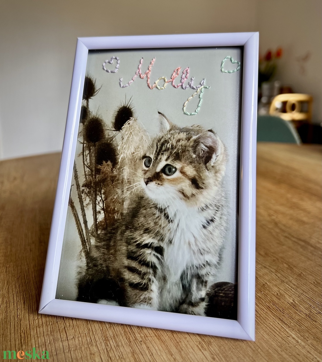 Egyedi fotóhímzés házi kedvenced nevével  - diy (csináld magad) - szabásminta, útmutató - hímzés minta - Meska.hu