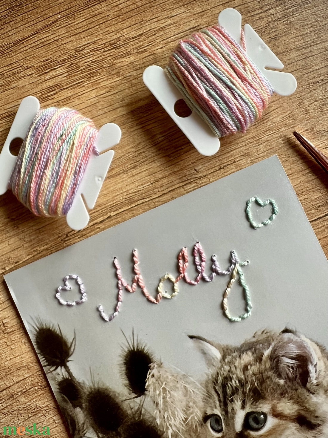 Egyedi fotóhímzés házi kedvenced nevével  - diy (csináld magad) - szabásminta, útmutató - hímzés minta - Meska.hu