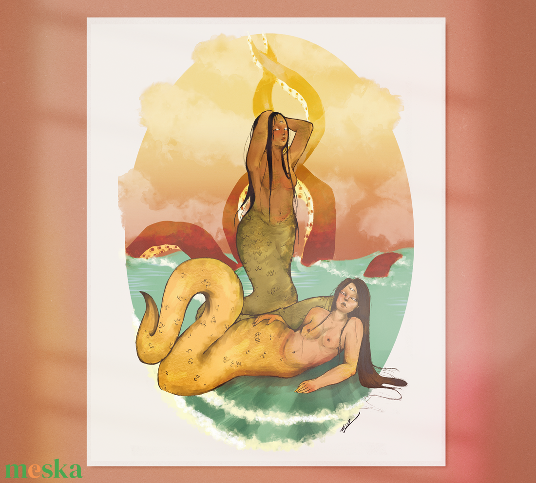 Kígyó lányok tenger előtt/ Snake girls in front of the sea - művészet - grafika & illusztráció - digitális - Meska.hu Kígyó lányok tenger előtt/ Snake girls in front of the sea - művészet - grafika & illusztráció - digitális - Meska.hu