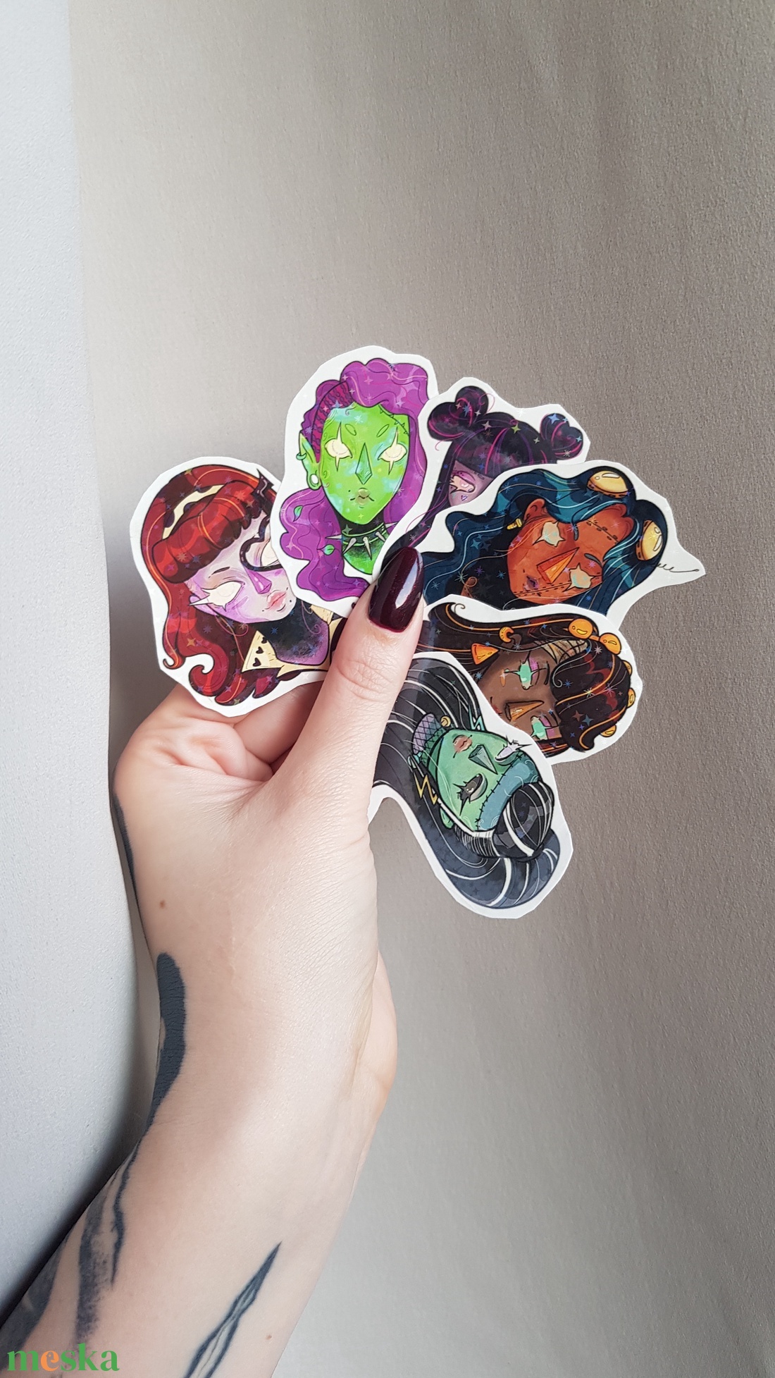 Szörny lány matrica /monster girl sticker - otthon & életmód - papír, írószer - matrica, matrica csomag - Meska.hu