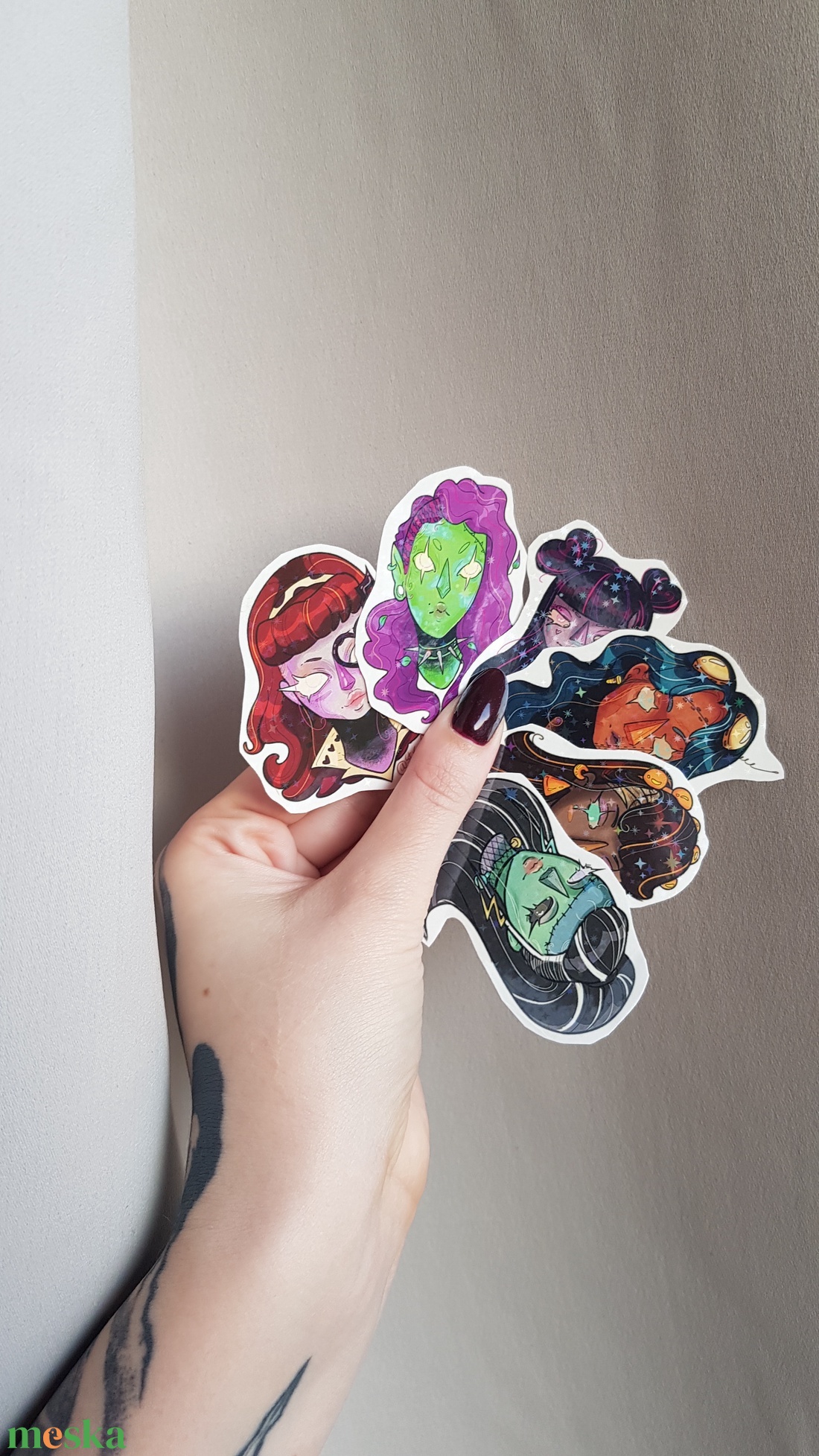 Szörny lány matrica /monster girl sticker - otthon & életmód - papír, írószer - matrica, matrica csomag - Meska.hu