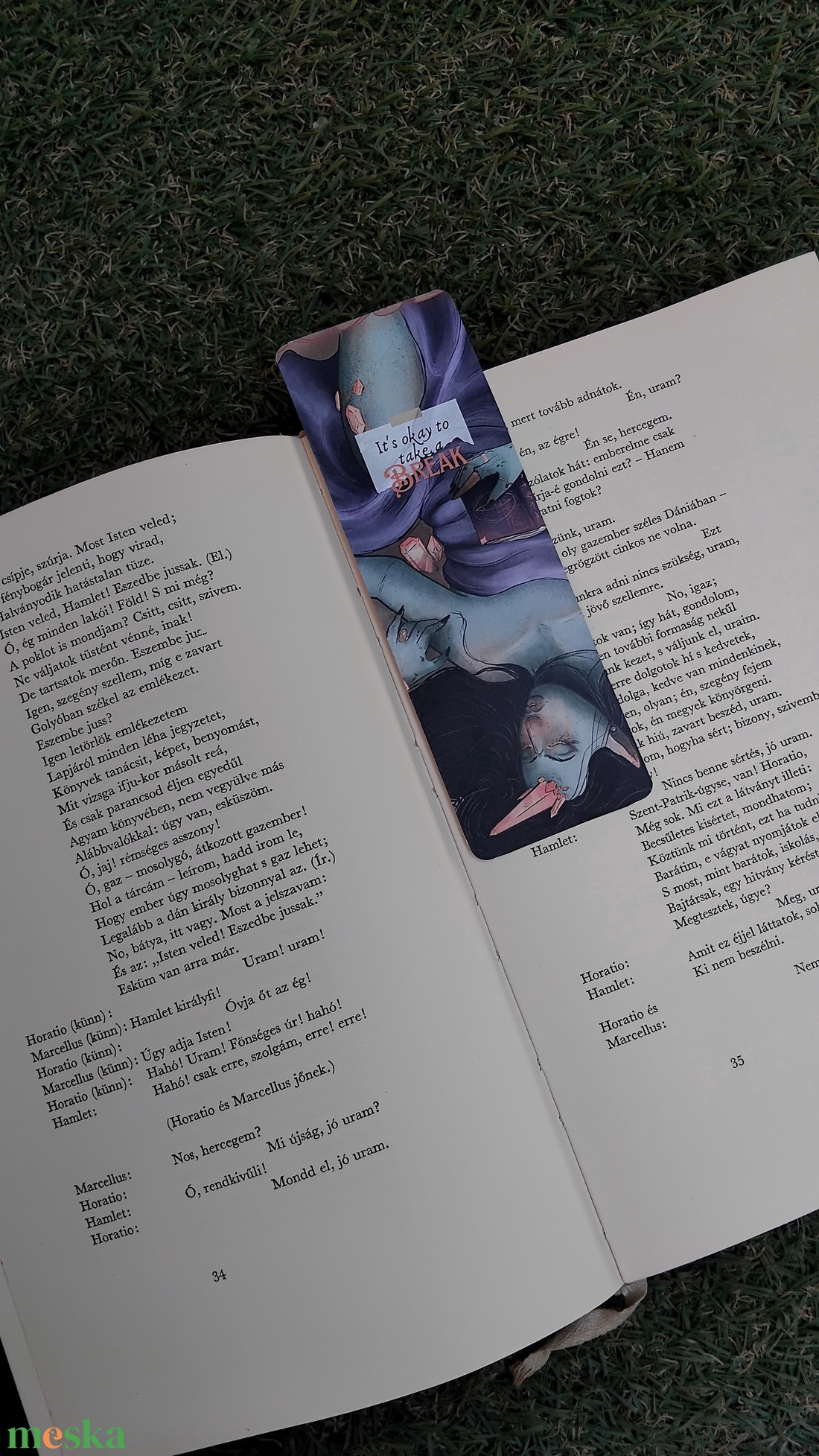 Könyvjelző - alvó mágus lány - könyv & zene - könyvjelző - Meska.hu
