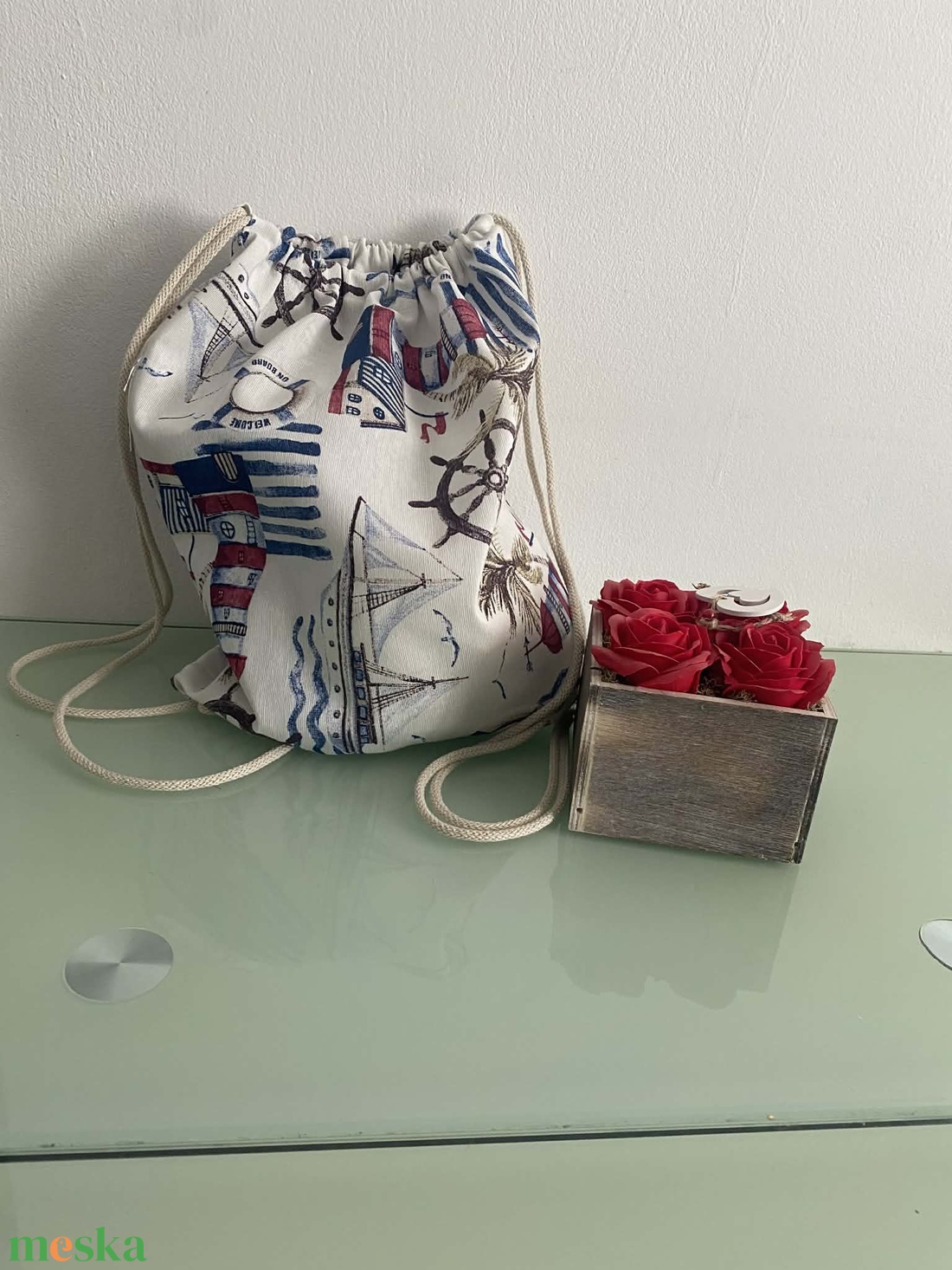 Loneta zsinóros szövet hátizsák - táska & tok - hátizsák - tornazsák, gymbag - Meska.hu