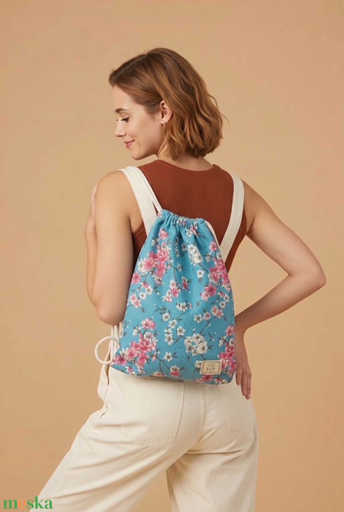 Loneta zsinóros szövet hátizsák - táska & tok - hátizsák - tornazsák, gymbag - Meska.hu