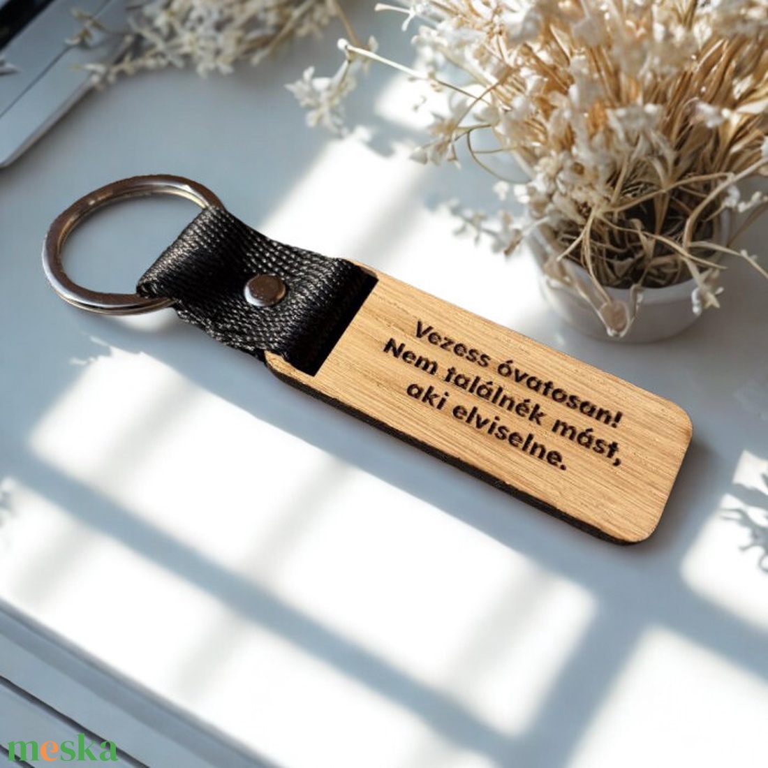 Vezess óvatosan... Fa gravírozott kulcstartó - táska & tok - kulcstartó & táskadísz - kulcstartó - Meska.hu