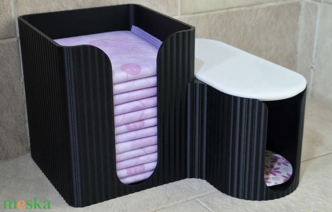 3D nyomtatott fürdőszobai tároló - szépségápolás - intim higiénia - tisztasági betét - Meska.hu