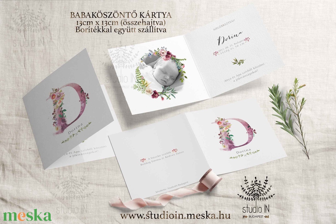 Babaköszöntő lap, Megérkeztem képeslap, Bababejelentő kártya,  - otthon & életmód - papír, írószer - Meska.hu