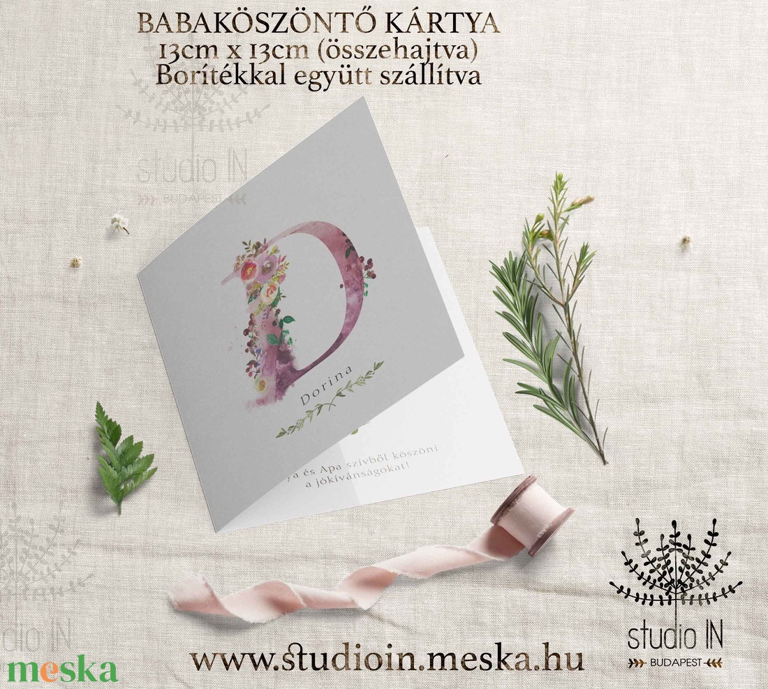 Babaköszöntő lap, Megérkeztem képeslap, Bababejelentő kártya,  - otthon & életmód - papír, írószer - Meska.hu