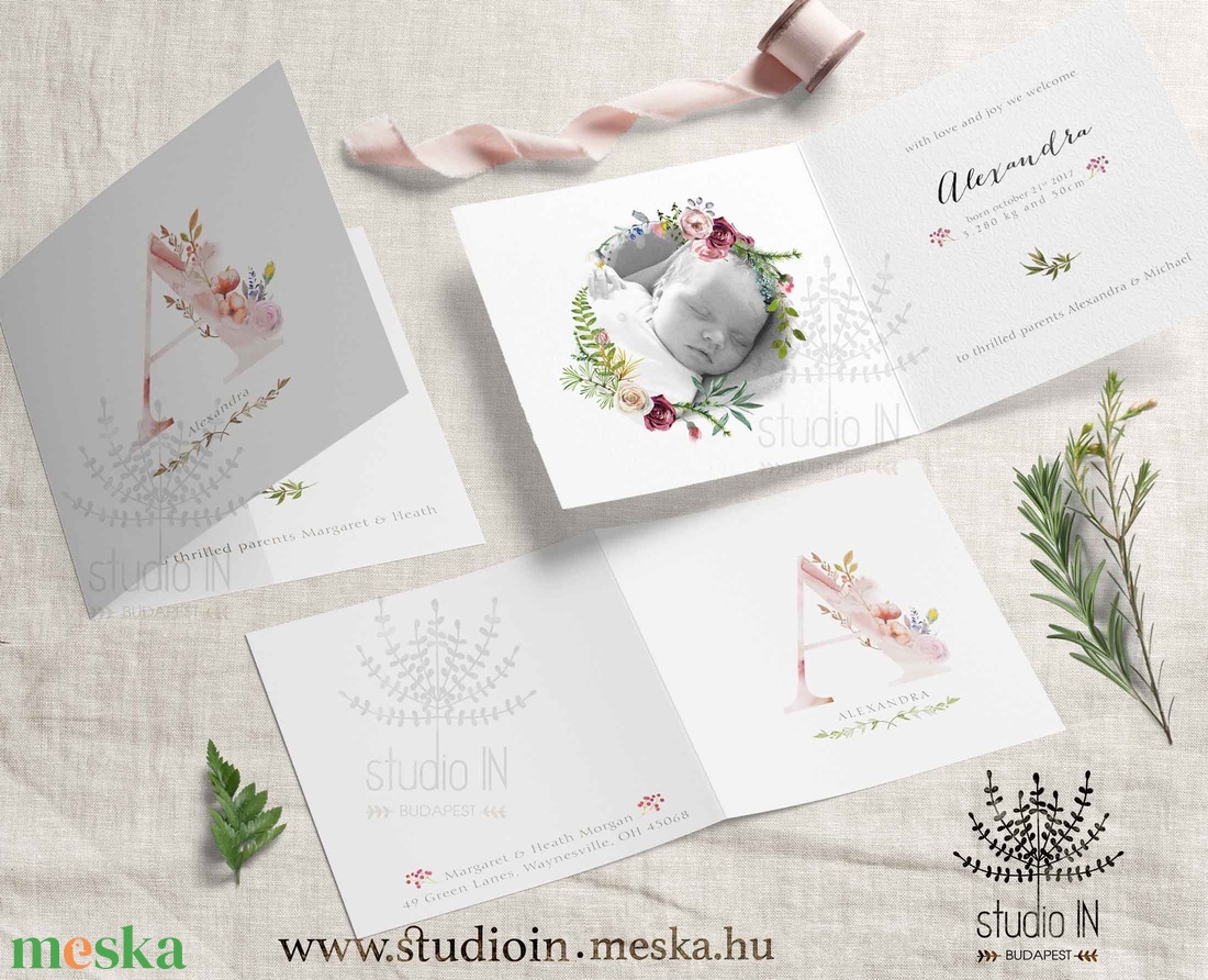 Babaköszöntő lap, Megérkeztem képeslap, Bababejelentő kártya,  - otthon & életmód - papír, írószer - Meska.hu