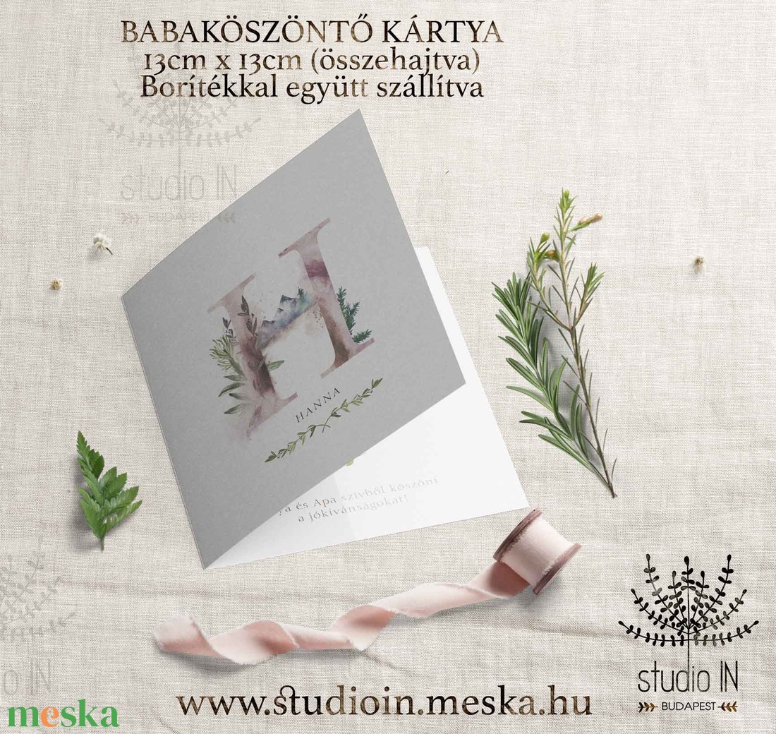 Babaköszöntő lap, Megérkeztem képeslap, Bababejelentő kártya,  - otthon & életmód - papír, írószer - Meska.hu