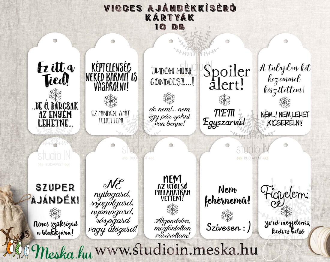 Karácsonyi vicces ajándékkísérő, születésnapi ajándékkísérő, ajándékkártya,  -  - Meska.hu