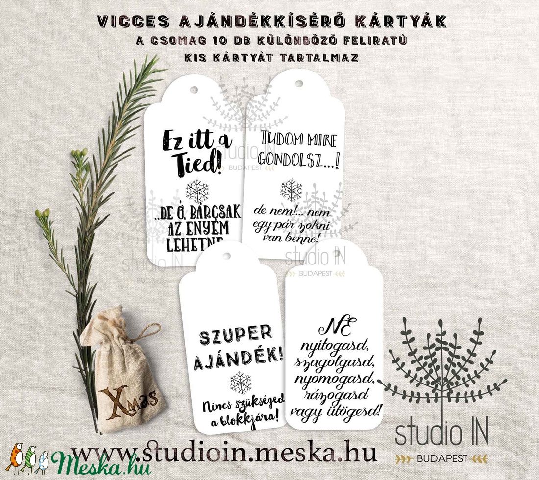 Karácsonyi vicces ajándékkísérő, születésnapi ajándékkísérő, ajándékkártya,  -  - Meska.hu