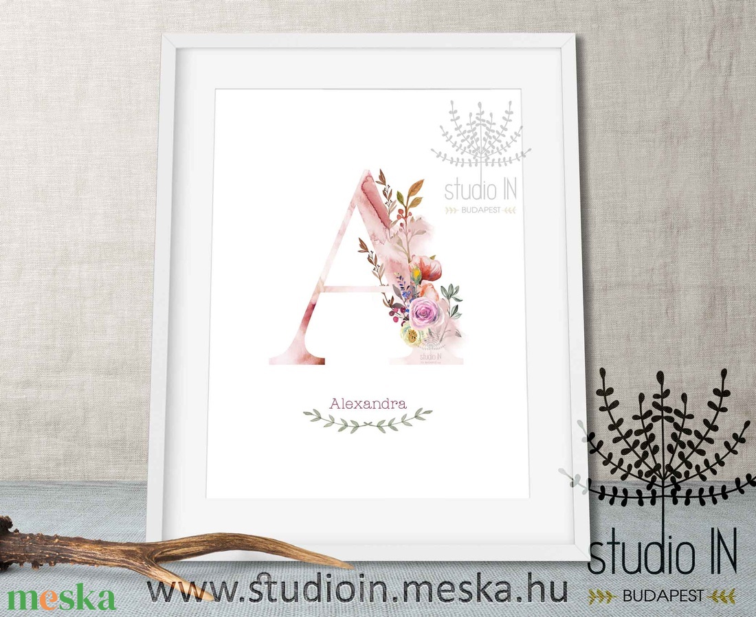 MONOGRAM FALIKÉP, Babaszoba dekoráció, -A- betű - otthon & életmód - babaszoba, gyerekszoba - babaszoba kép - Meska.hu