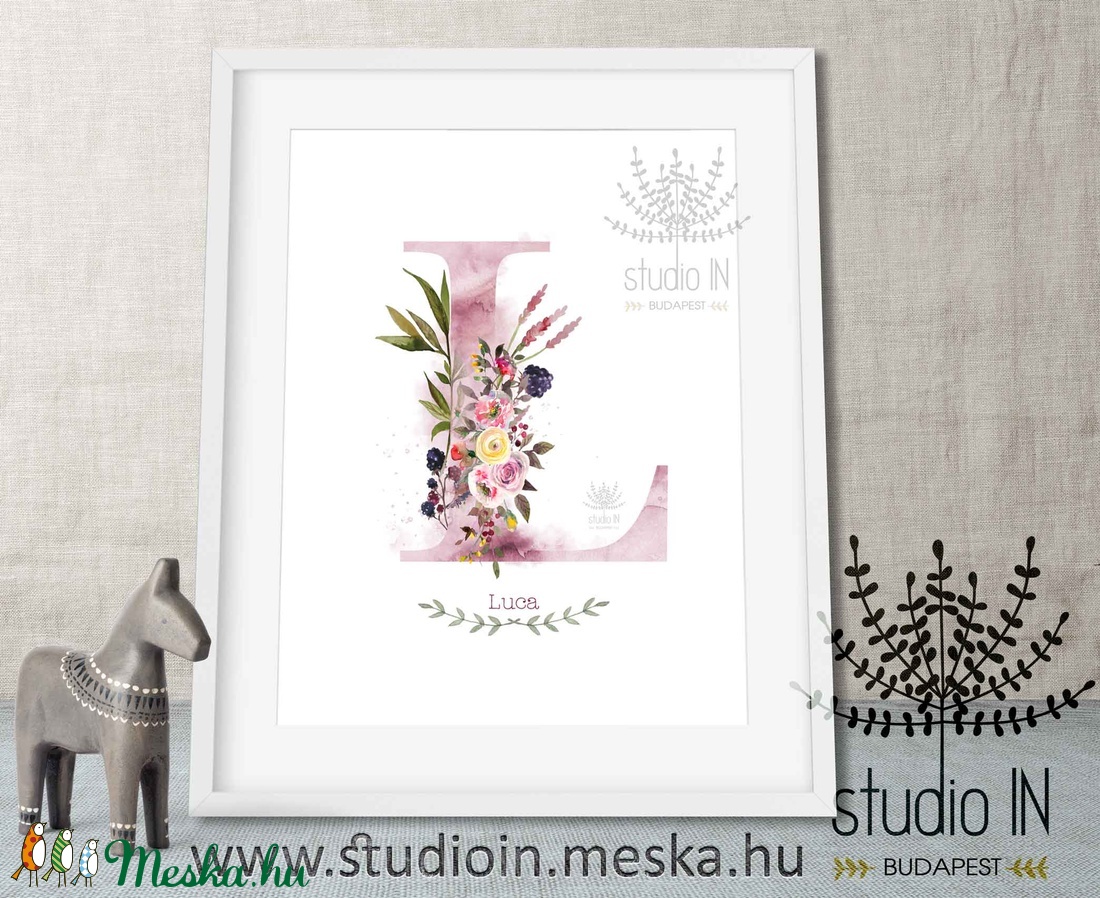 MONOGRAM FALIKÉP, Babaszoba dekoráció, -L- betű -  - Meska.hu