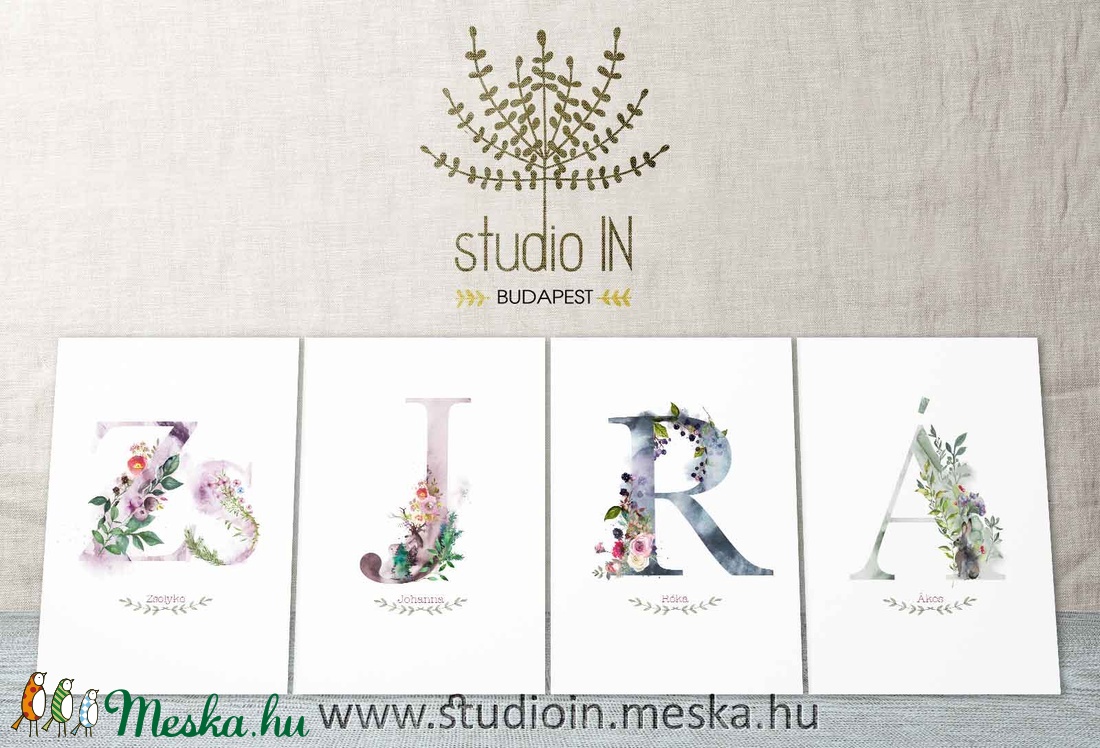 MONOGRAM FALIKÉP, Babaszoba falikép, gyerekszoba dekoráció, A4-es méret, -Z- betű - otthon & életmód - dekoráció - kép & falikép - Meska.hu