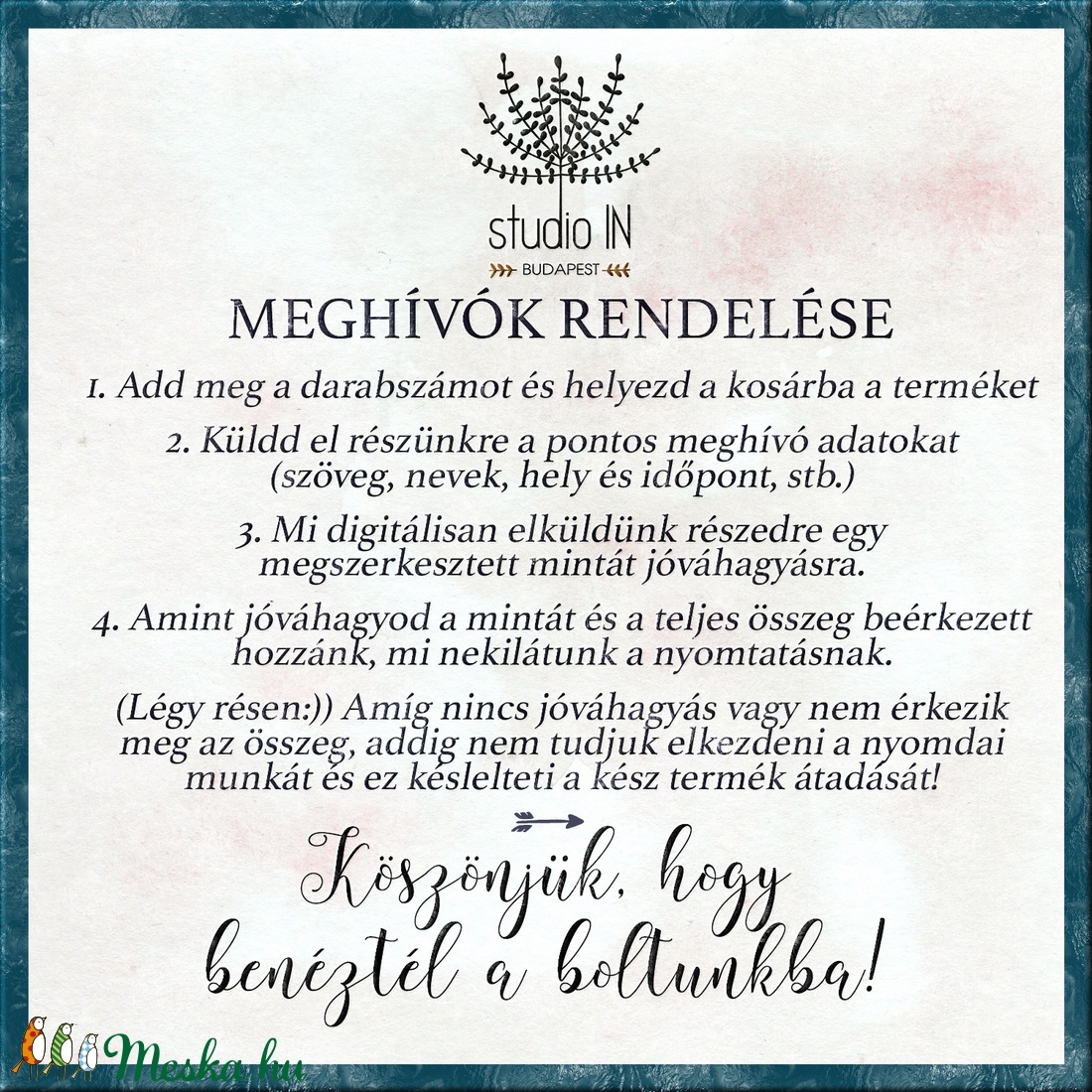 Téli elegáns Meghívó, Esküvői Meghívó, Kék Esküvő, kék Meghívó szett,  - esküvő - meghívó & kártya - menü - Meska.hu