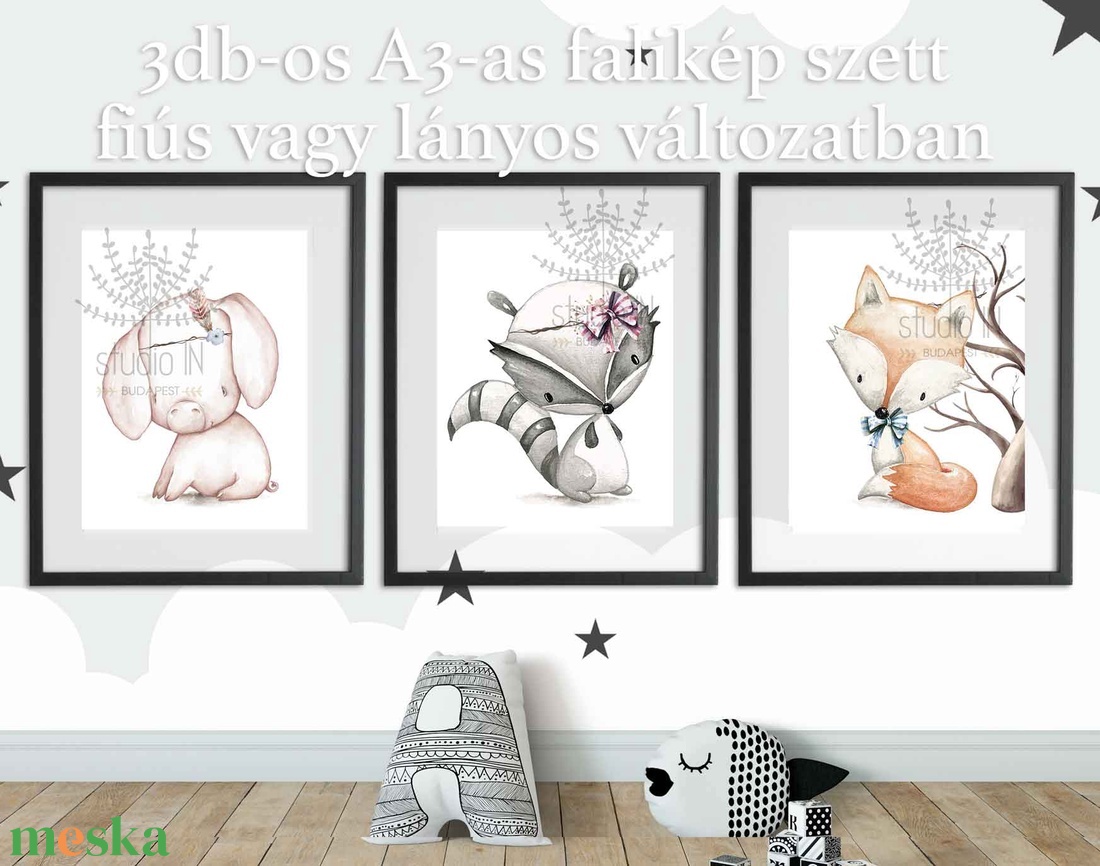 Erdei állatos falikép szett A3-as, 3db-os állatos dekoráció, Nyuszi, róka, Őz falikép szett - - Meska.hu Erdei állatos falikép szett A3-as, 3db-os állatos dekoráció, Nyuszi, róka, Őz falikép szett - - Meska.hu