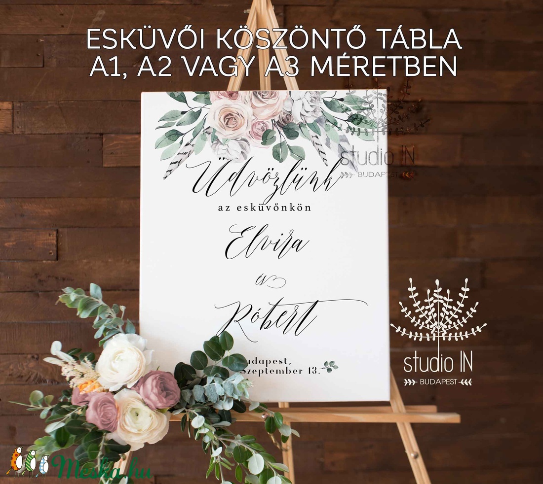 Esküvői üdvözlő tábla, esküvői köszöntő tábla, Esküvői Vendégváró tábla - esküvő - dekoráció - tábla & jelzés - Meska.hu