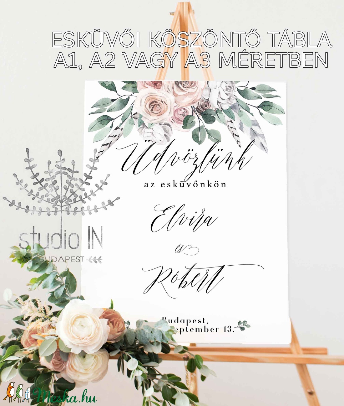 Esküvői üdvözlő tábla, esküvői köszöntő tábla, Esküvői Vendégváró tábla - esküvő - dekoráció - tábla & jelzés - Meska.hu