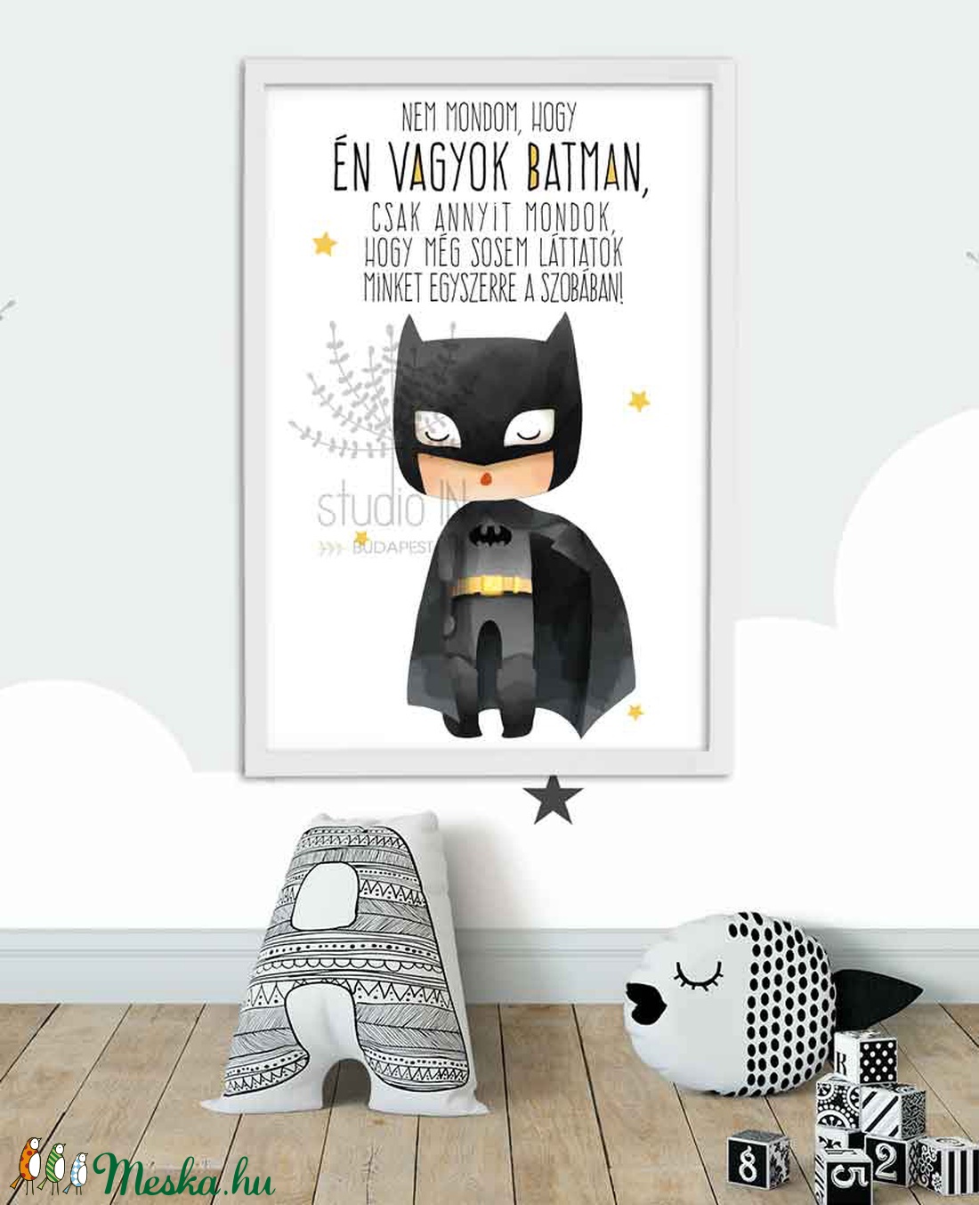 szuperhős fali kép, fiú szoba dekoráció, batman fali kép,  -  - Meska.hu