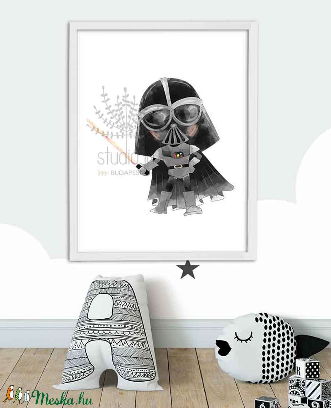 csillagharcos fali kép A3-as méretben, darth vader karakteres fiú szoba dekoráció,  fali kép,  -  - Meska.hu