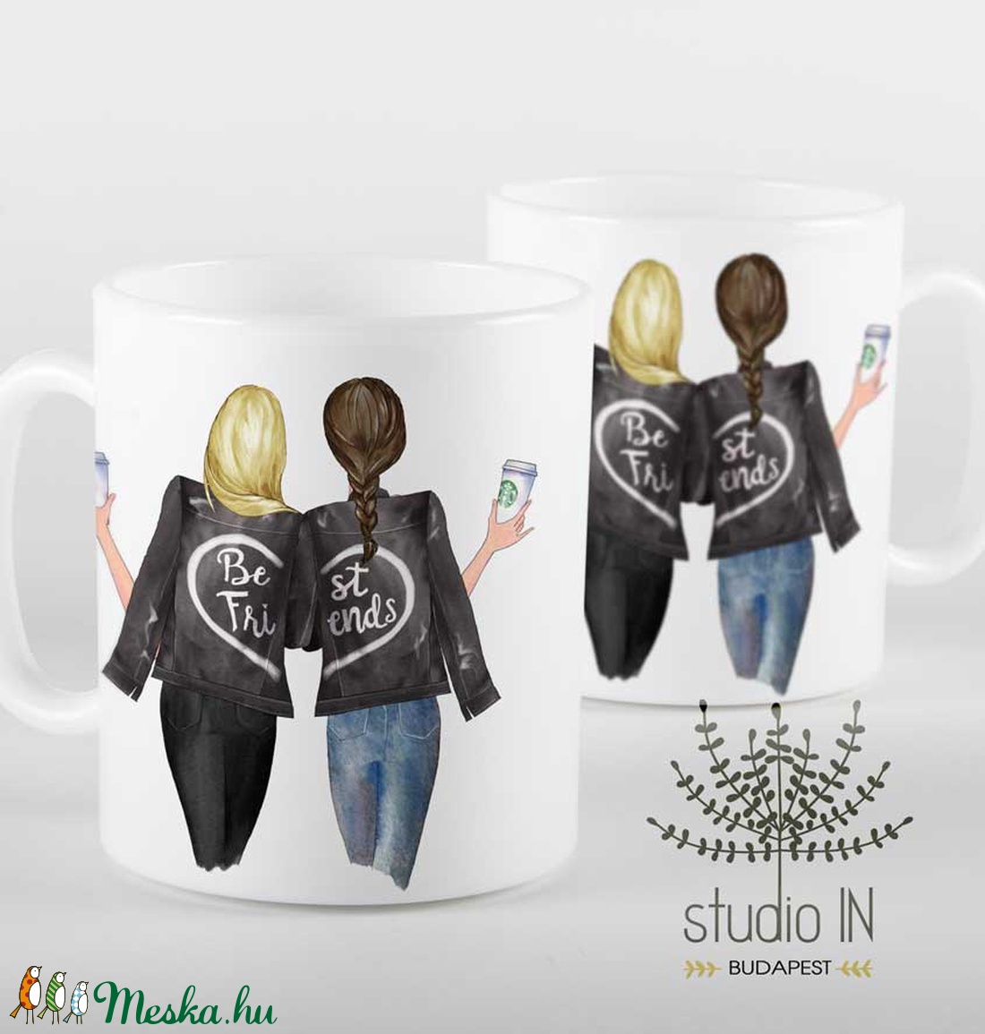 Barátság bögre, trendi bögre, legjobb barát bögre, bff, névreszóló bögre -  - Meska.hu
