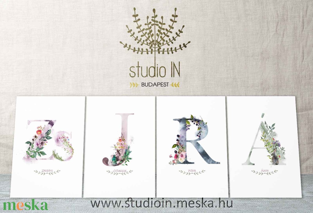 MONOGRAM FALIKÉP, Babaszoba dekoráció, -A- betű - otthon & életmód - babaszoba, gyerekszoba - babaszoba kép - Meska.hu