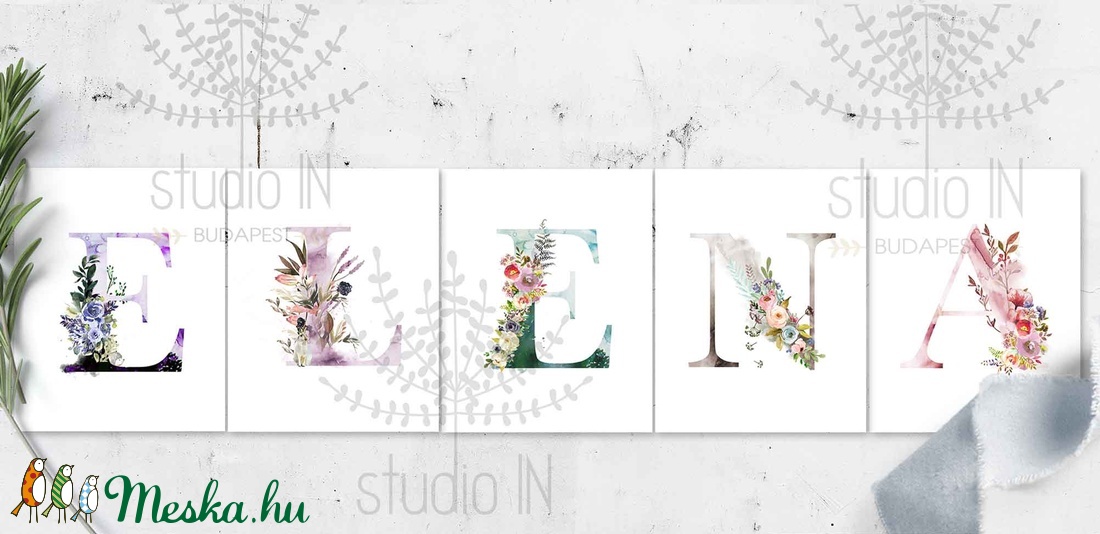 MONOGRAM FALIKÉP, Babaszoba dekoráció, -L- betű -  - Meska.hu