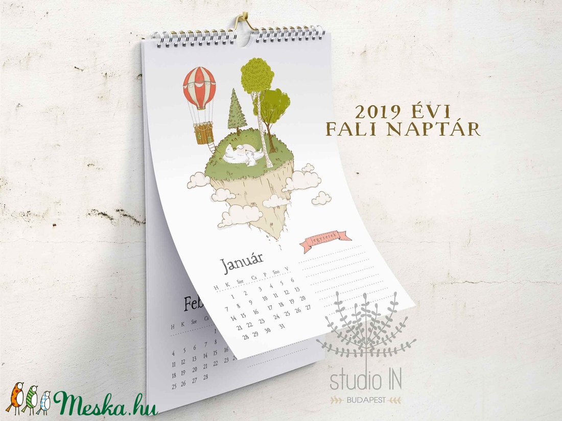 Falinaptár, 2019-es naptár, 2019 évi fali illusztrált naptár - - Meska.hu Falinaptár, 2019-es naptár, 2019 évi fali illusztrált naptár - - Meska.hu
