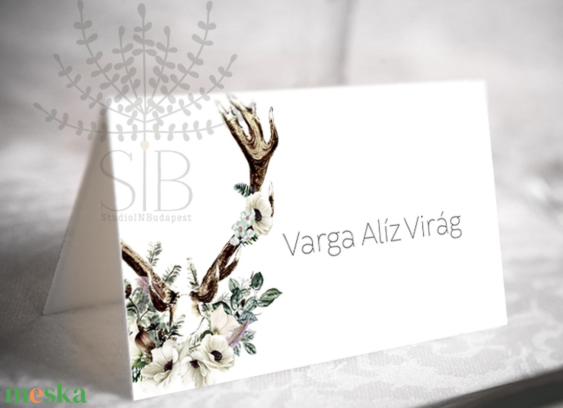 Agancs Esküvői Ültető kártya, Erdei Esküvői asztal dekoráció Névkártya - esküvő - meghívó & kártya - ültetési rend - Meska.hu