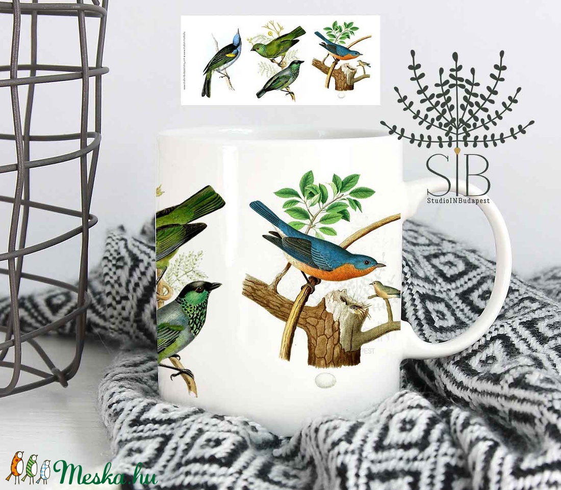 Madaras bögre, erdei madár bögre, madaras ajándék bögre, - otthon & életmód - konyhafelszerelés, tálalás - Meska.hu