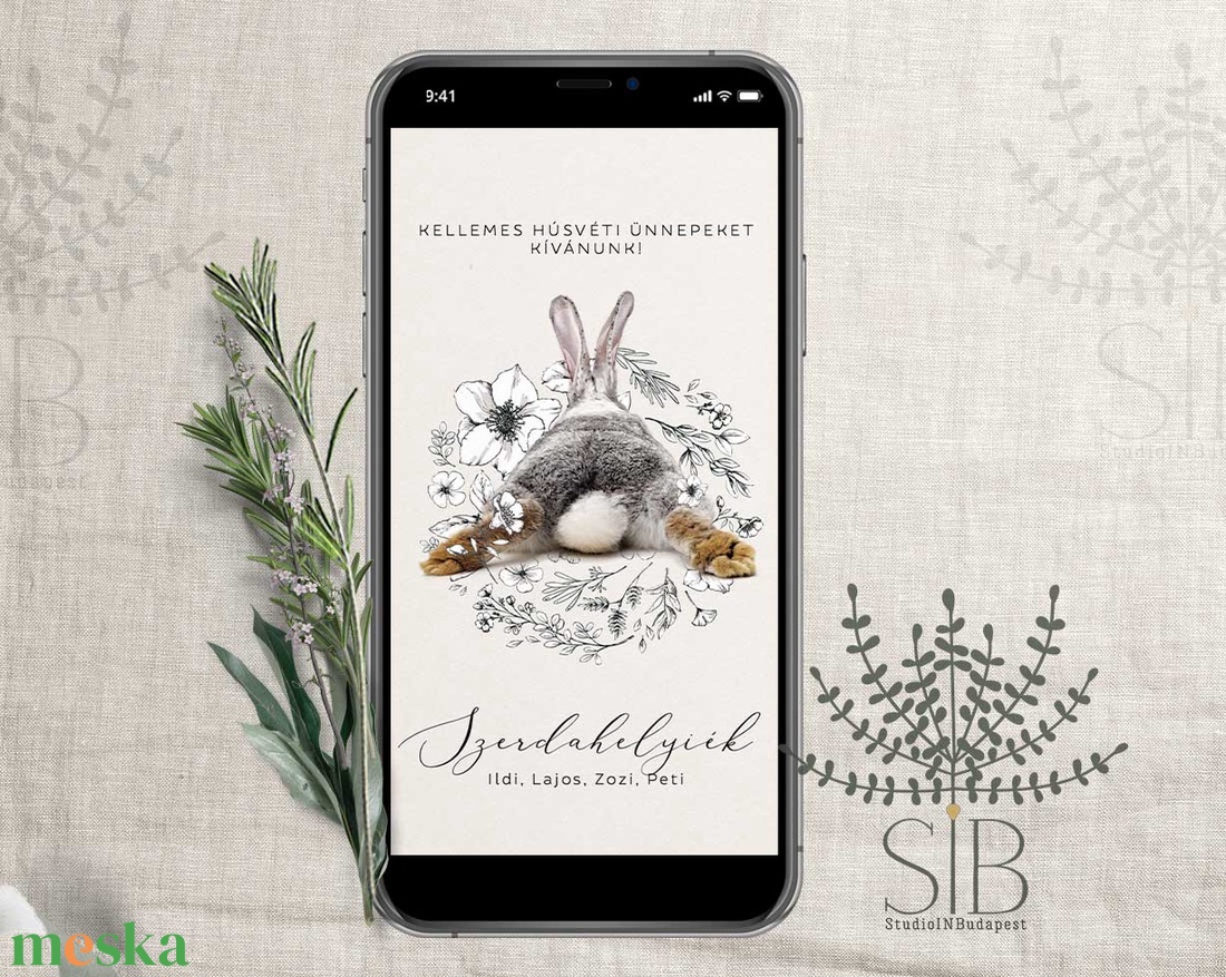 Húsvéti digitális képeslap, letölthető húsvéti üdvözlő - otthon & életmód - papír, írószer - ajándékozás kellékei - képeslap, üdvözlőlap - Meska.hu