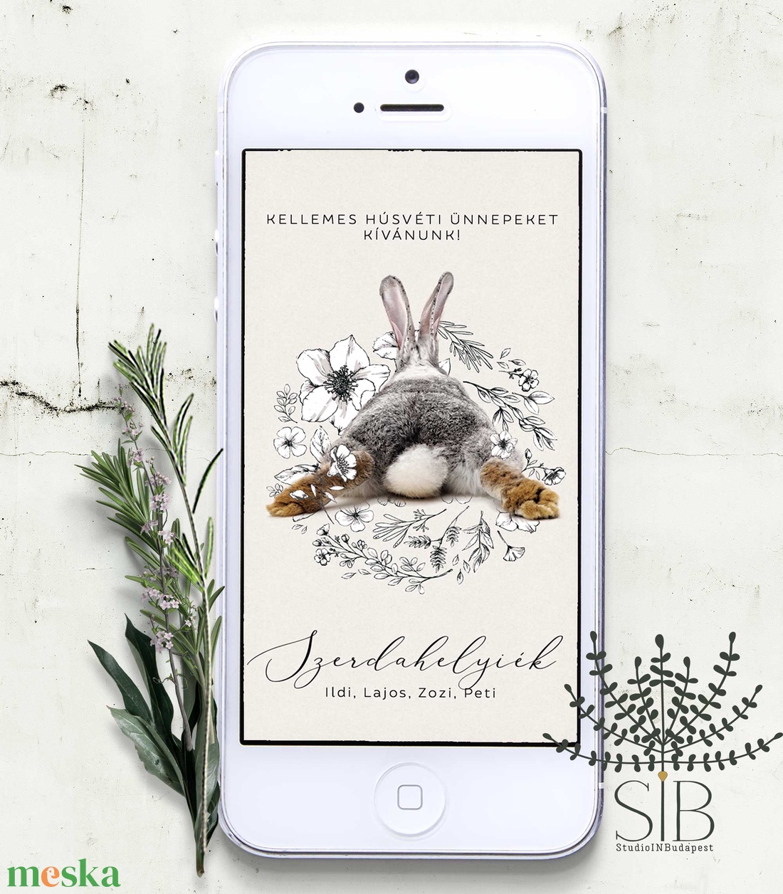 Húsvéti digitális képeslap, letölthető húsvéti üdvözlő - otthon & életmód - papír, írószer - ajándékozás kellékei - képeslap, üdvözlőlap - Meska.hu