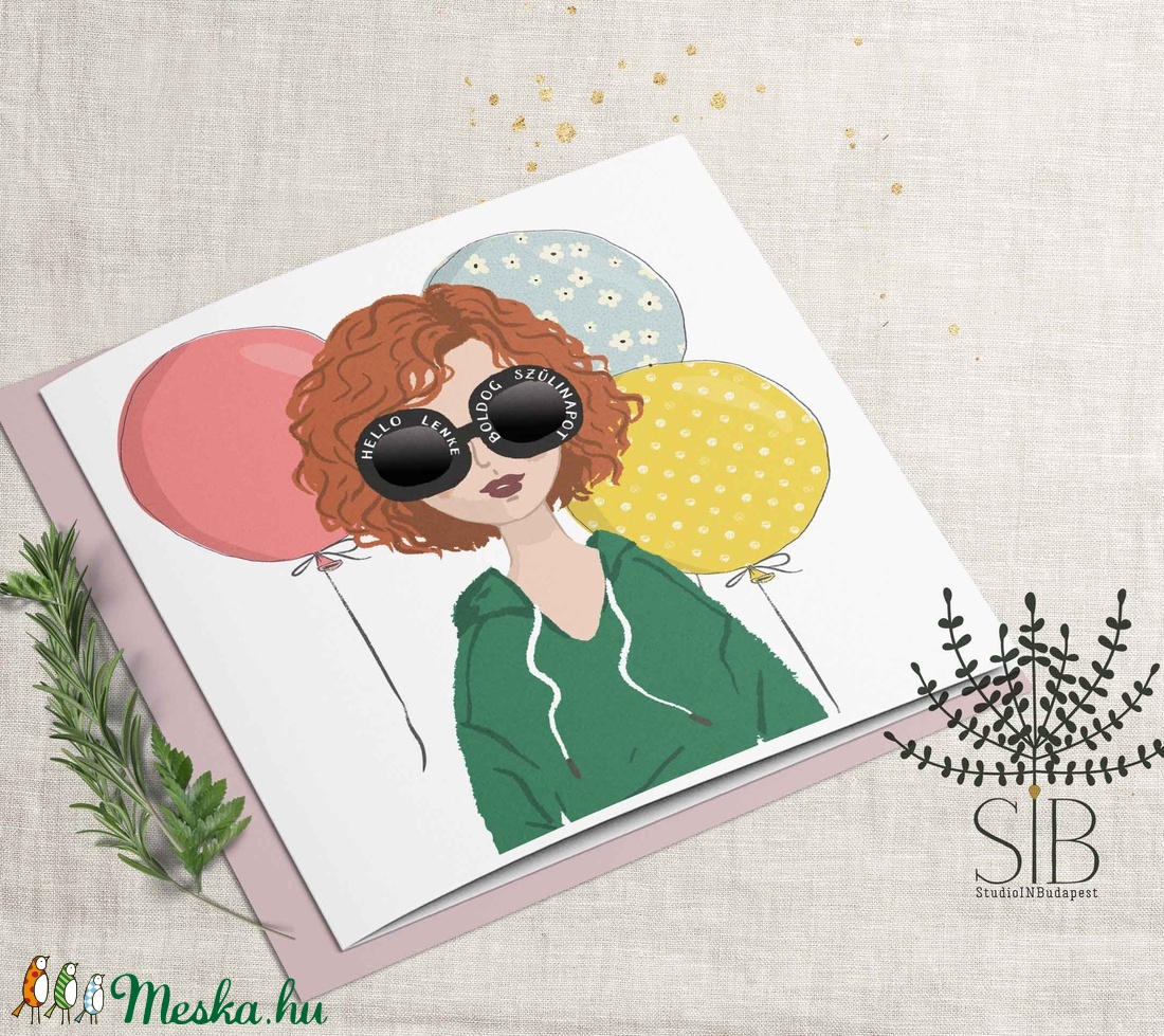 Születésnapi képeslap, szülinapi névreszóló képeslap, barátnő képeslap, csajos ajándék - otthon & életmód - papír, írószer - Meska.hu