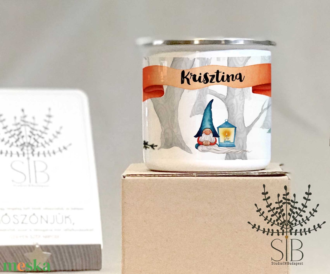 Bádog bögre, retro bögre, karácsonyi zománc bögre, ajándék bögre, karácsonyi bádog bögre - otthon & életmód - konyhafelszerelés, tálalás - tálalás - bögre & csésze - Meska.hu