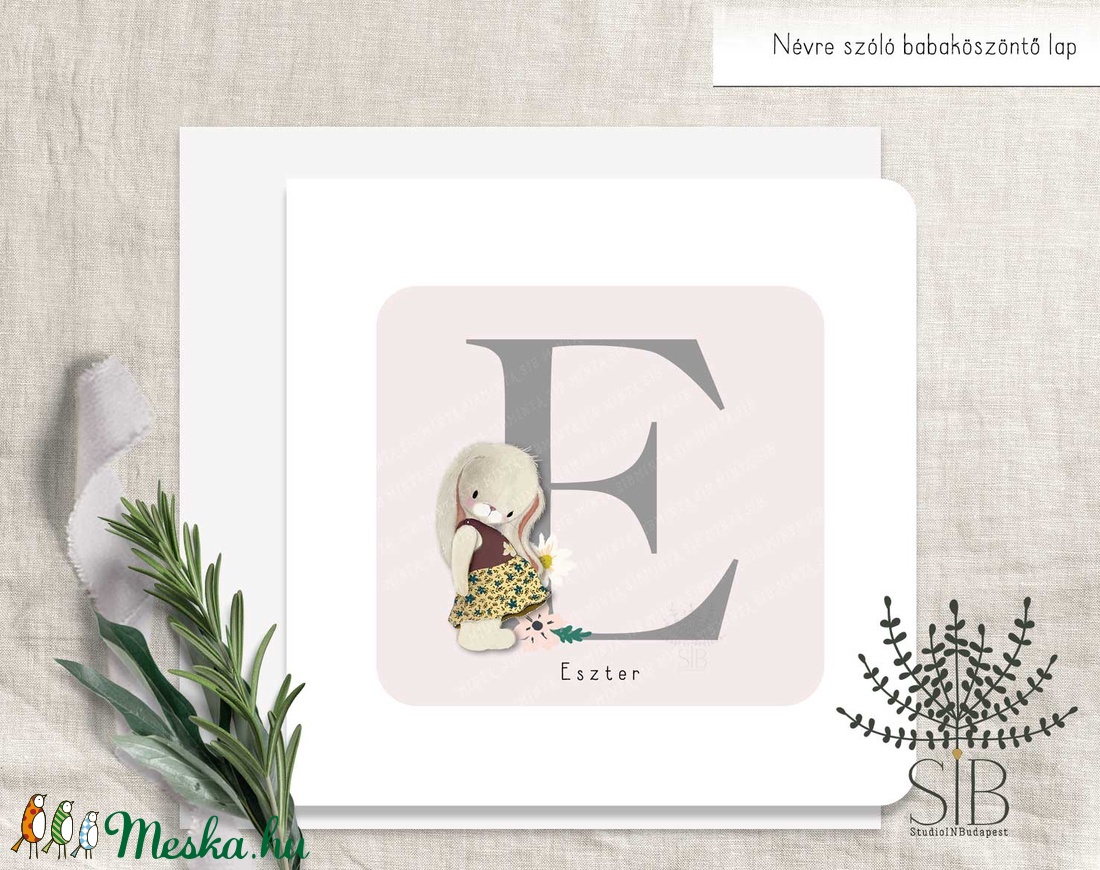 Névre szóló gratulációs képeslap babaszületésre, Gratulálunk a kisbabához képeslap, megérkeztem képeslap - otthon & életmód - papír, írószer - Meska.hu