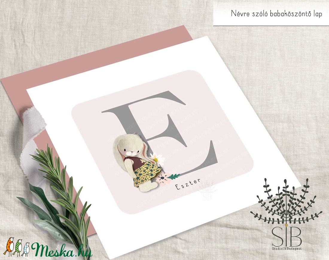 Névre szóló gratulációs képeslap babaszületésre, Gratulálunk a kisbabához képeslap, megérkeztem képeslap - otthon & életmód - papír, írószer - Meska.hu