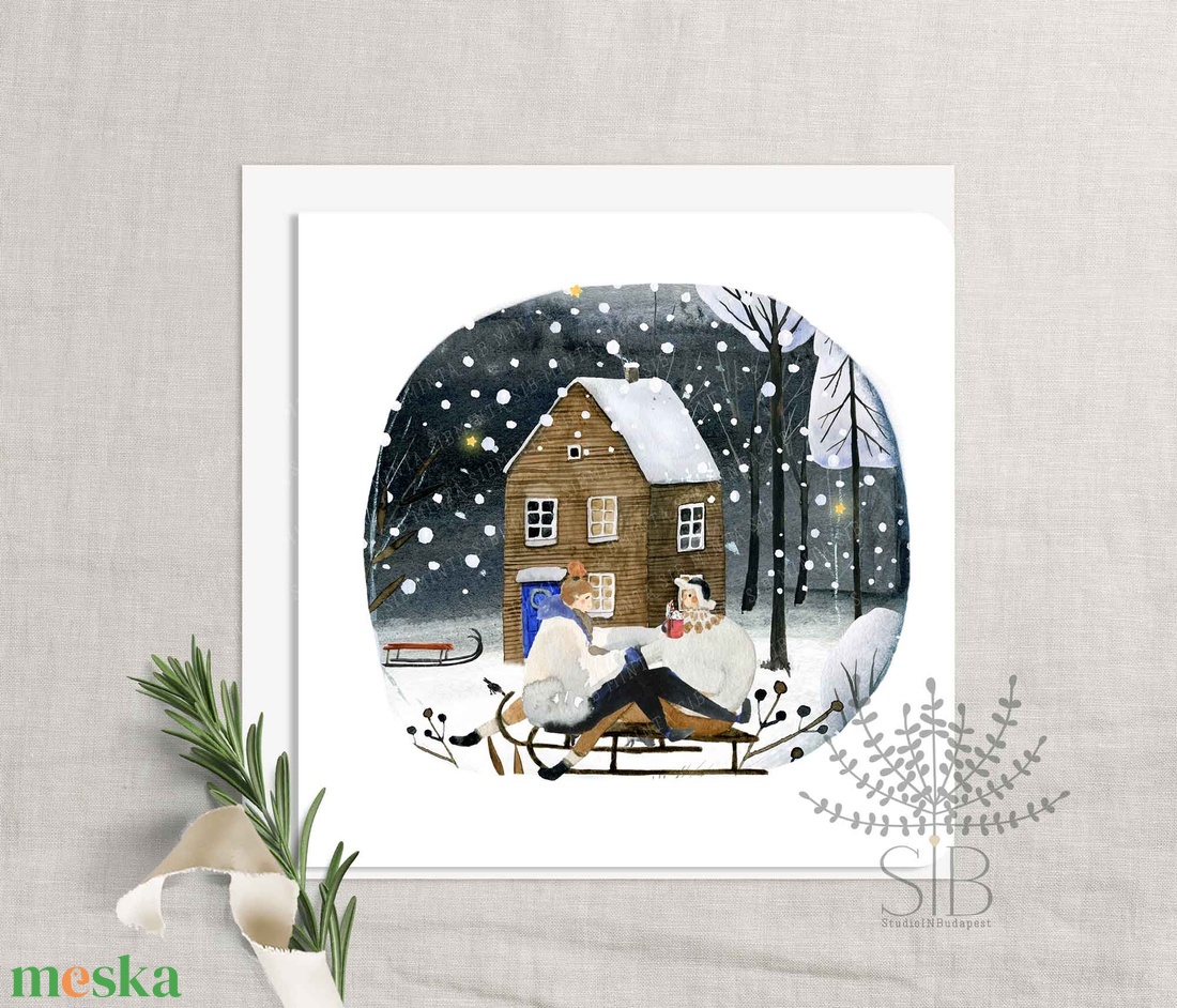 Karácsonyi szánkózás képeslap - otthon & életmód - papír, írószer - ajándékozás kellékei - képeslap, üdvözlőlap - Meska.hu Karácsonyi szánkózás képeslap - otthon & életmód - papír, írószer - ajándékozás kellékei - képeslap, üdvözlőlap - Meska.hu