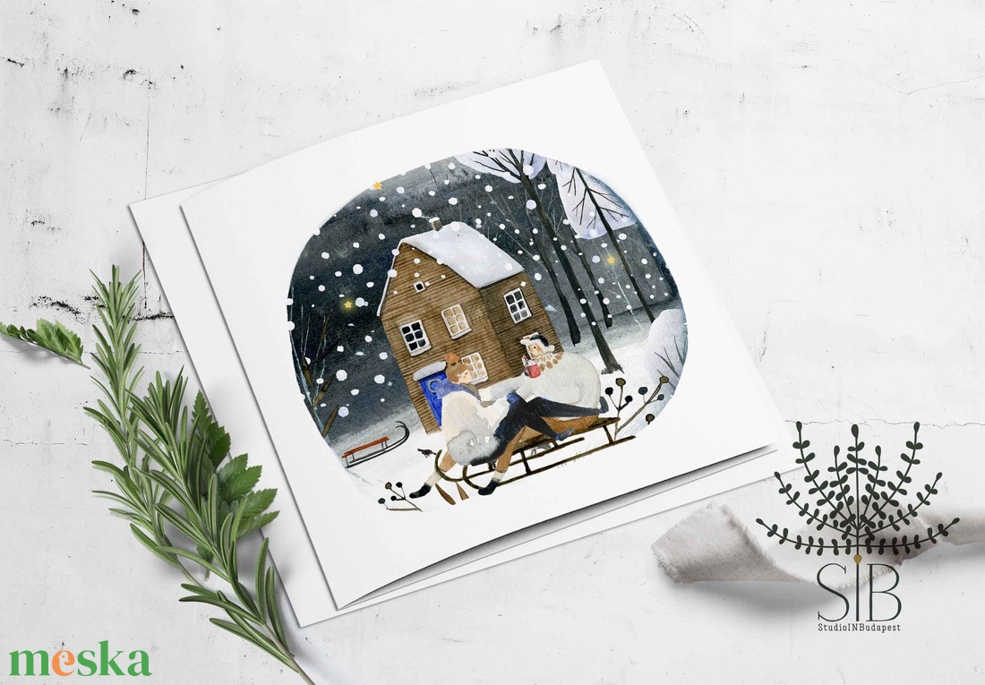 Karácsonyi szánkózás képeslap - otthon & életmód - papír, írószer - ajándékozás kellékei - képeslap, üdvözlőlap - Meska.hu Karácsonyi szánkózás képeslap - otthon & életmód - papír, írószer - ajándékozás kellékei - képeslap, üdvözlőlap - Meska.hu