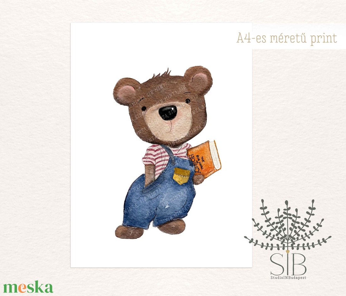 Mackó grafikás erdei állatos gyermekszobai falikép - Maci kedvenc könyve - otthon & életmód - babaszoba, gyerekszoba - babaszoba kép - Meska.hu Mackó grafikás erdei állatos gyermekszobai falikép - Maci kedvenc könyve - otthon & életmód - babaszoba, gyerekszoba - babaszoba kép - Meska.hu