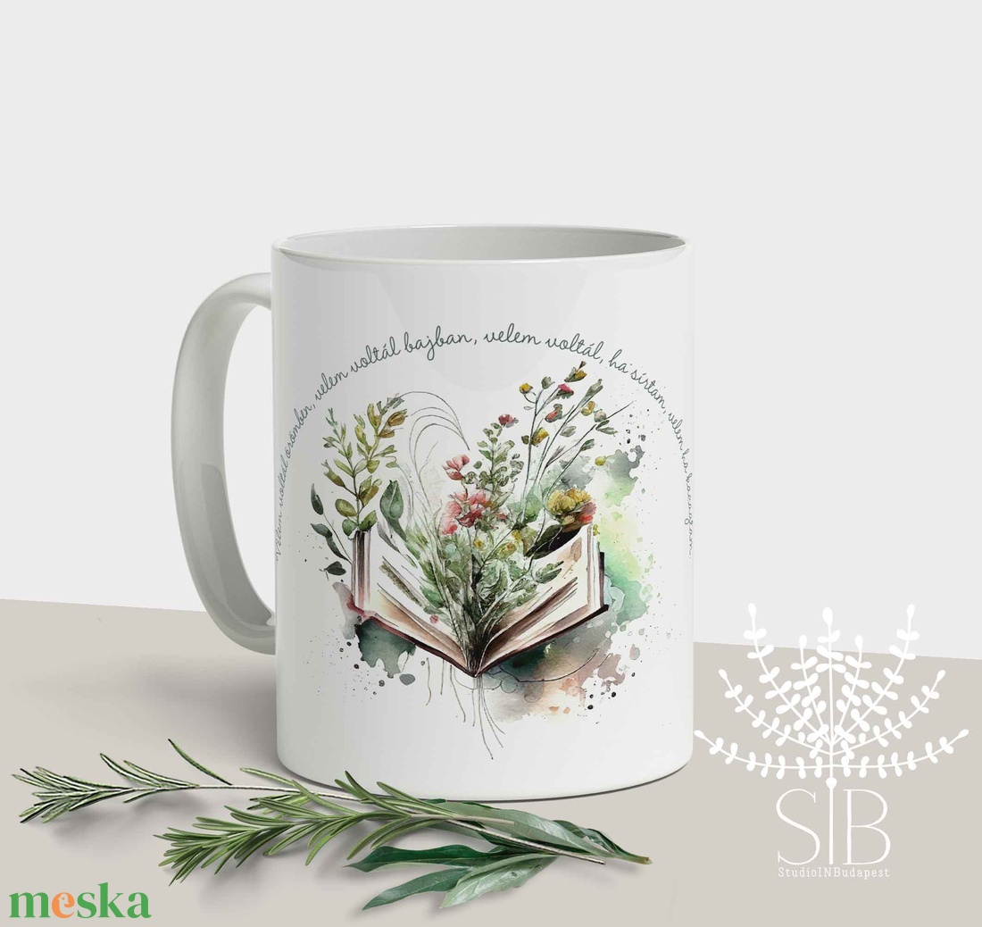 Ballagási bögre óvodai ballagásra, virágos mesekönyv grafikával, névre szóló ovis ballagási ajándék - otthon & életmód - konyhafelszerelés, tálalás - tálalás - bögre & csésze - Meska.hu