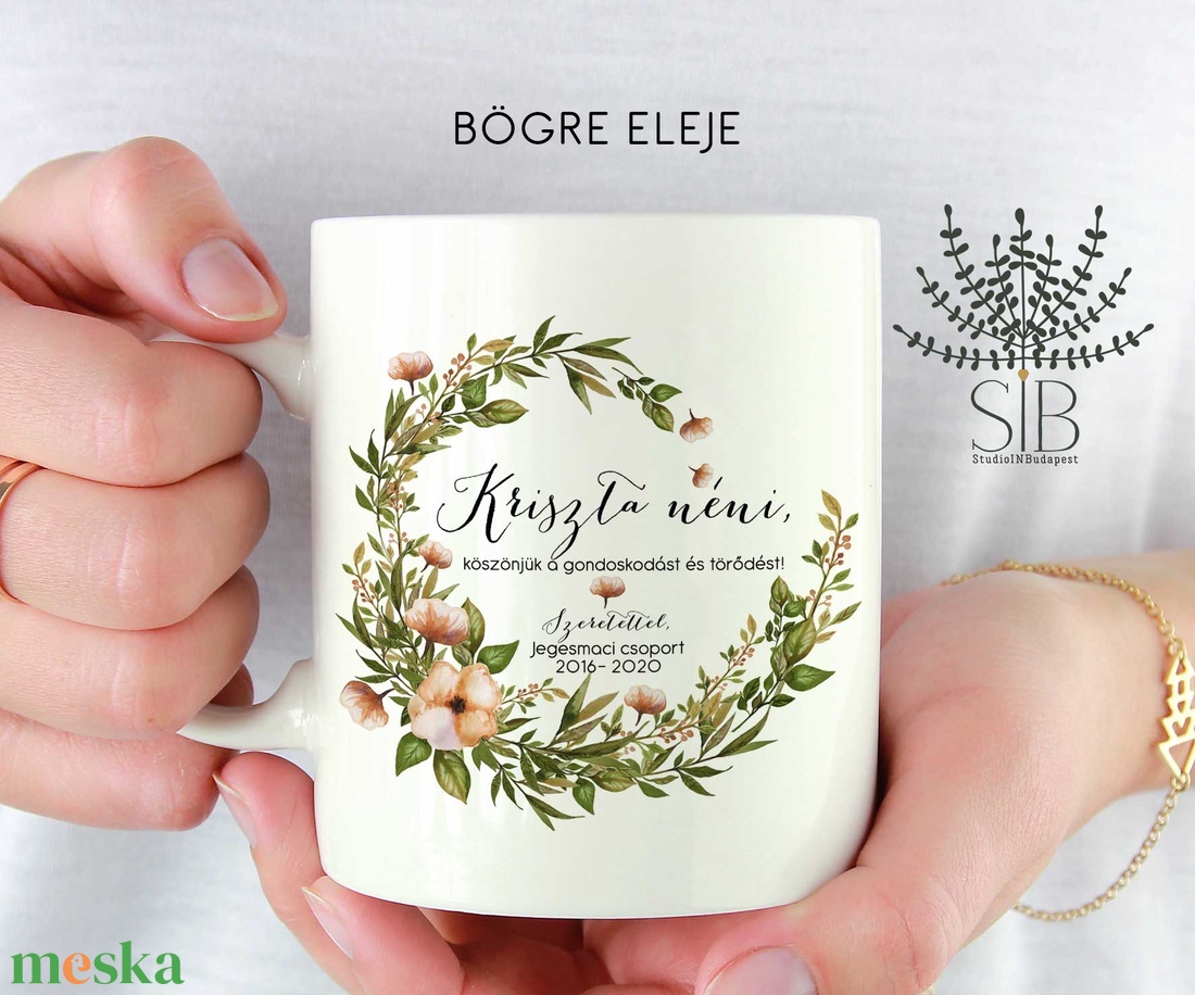 Ballagási bögre óvodai ballagásra, virágos grafikával, egyedi felirattal - otthon & életmód - konyhafelszerelés, tálalás - tálalás - bögre & csésze - Meska.hu