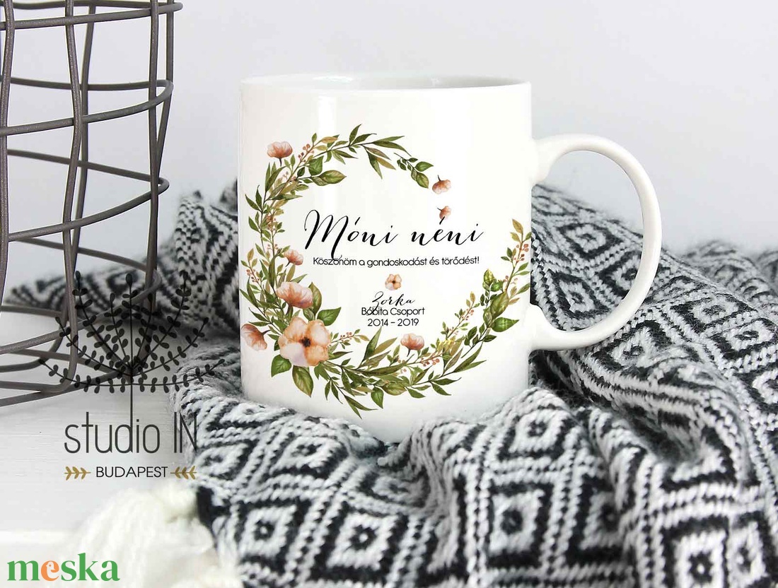 Ballagási bögre óvodai ballagásra, virágos grafikával, egyedi felirattal - otthon & életmód - konyhafelszerelés, tálalás - tálalás - bögre & csésze - Meska.hu